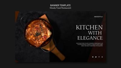 Moody Food Restaurant Banner Template – Free Download