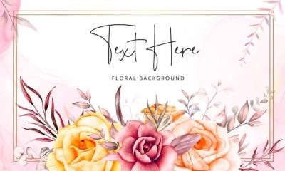 Luxury Red Flower Watercolor Background Design – Free Download