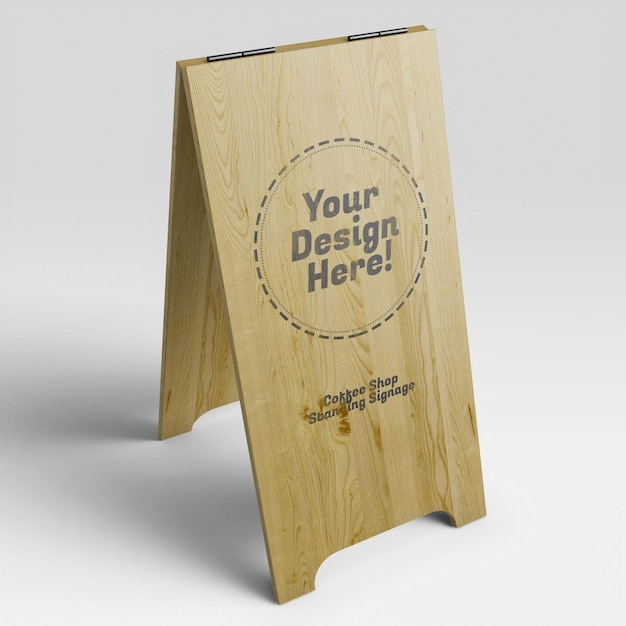 Realistic Mockup of Tall Urban Cafe Bistro Stand Signboard – Free Download