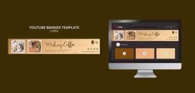 Flat Design Coffee Label YouTube Banner – Free Download