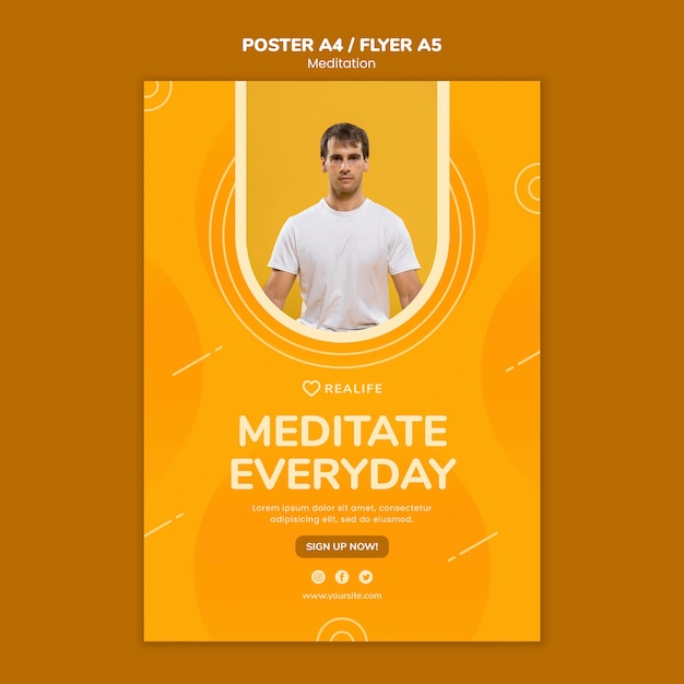 Meditate Everyday Poster Template – Free Download