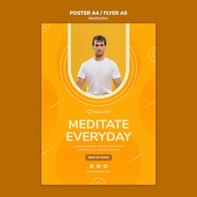 Meditate Everyday Poster Template – Free Download