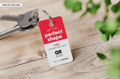 Vertical Key Tag Card Mockup â Free Download