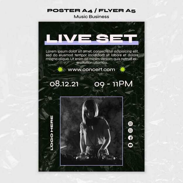 Live Music Show Poster Template – Free Download