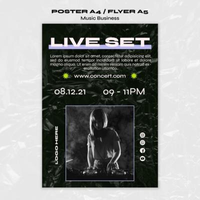 Live Music Show Poster Template – Free Download