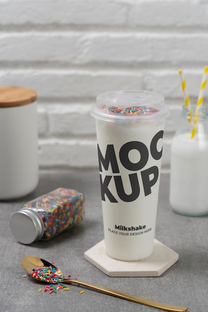 Delicious Milkshake Beverage in Plastic Cup – Free Download