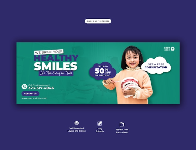 Dentist and Dental Care Facebook Cover Template – Free Download