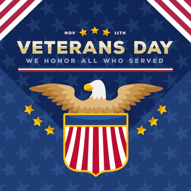 Veterans Day Event Flat Design – Free Download