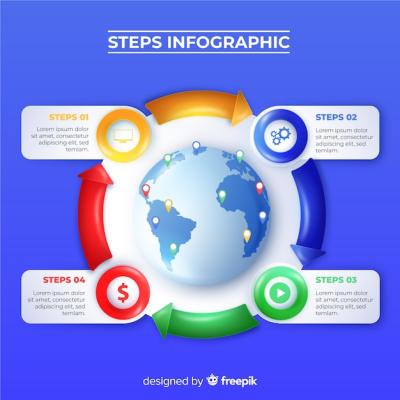 Realistic Glossy Infographic Steps – Free Download