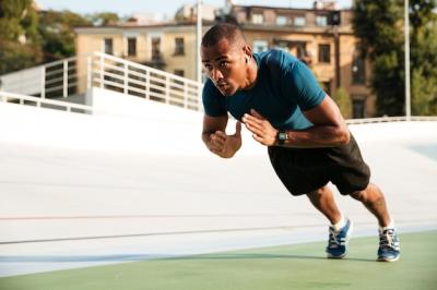 Fit Afro American Sportsman Doing Push-Ups – Free Download