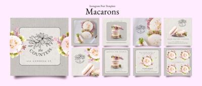 French Macarons Instagram Posts Template – Free Download