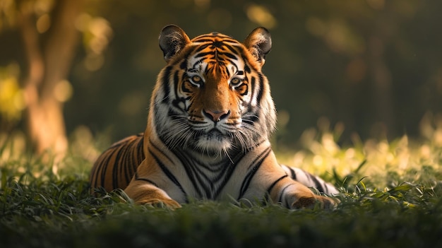 Majestic Bengal Tiger with Shimmering Golden Fur – Free Download