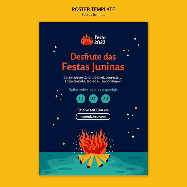 Festas Juninas Poster Template – Free Download