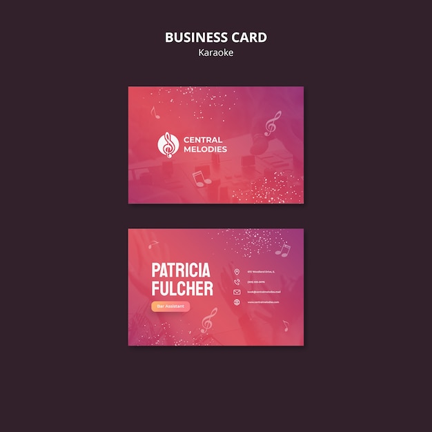 Gradient Karaoke Party Business Card Template – Free Download