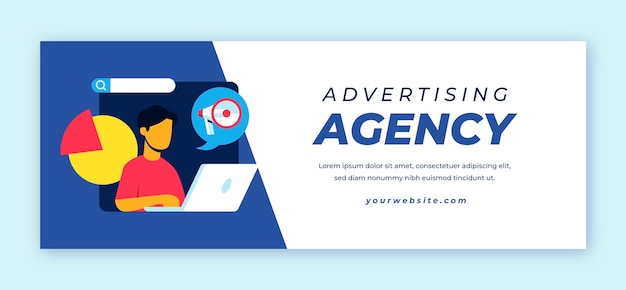 Flat Design Marketing Agency Facebook Cover – Free to Download