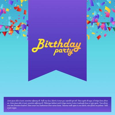 Happy Birthday Party Vector Templates – Free Download