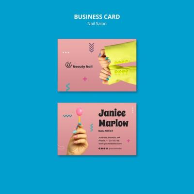 Flat Design Nail Salon Business Card – Free Download