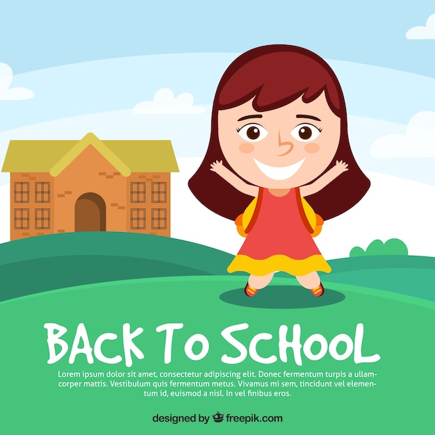 Back to School Background Featuring a Girl – Free Download