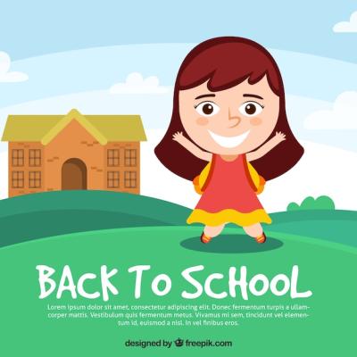 Back to School Background Featuring a Girl – Free Download