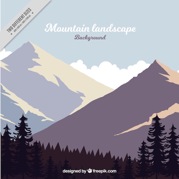 Mountainous and Forest Landscape Background – Free Download