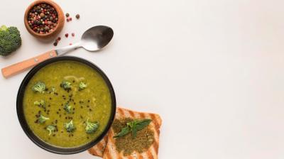 Winter Broccoli Soup in Bowl with Toast – Free Download