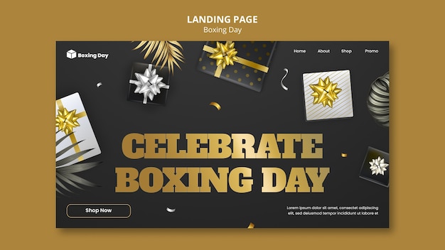 Boxing Day Landing Page Template – Download Free Stock Photo