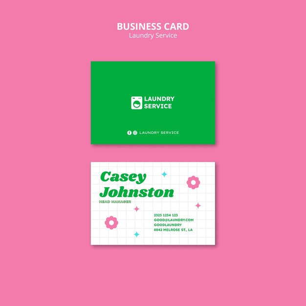 Laundry Service Business Card Design – Free Download