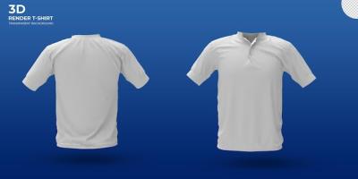 White Render T-Shirt Mockup Front and Back – Download Free Stock Photo