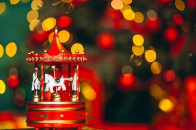 Christmas Carousel Close-Up with Bokeh Background – Free to Download