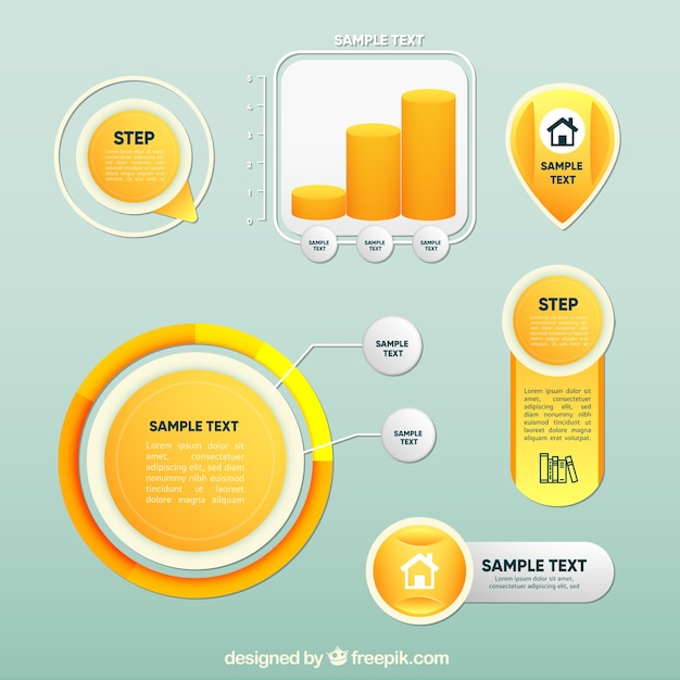 Yellow Infographic Elements Collection – Free Download