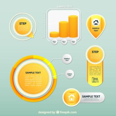 Yellow Infographic Elements Collection – Free Download