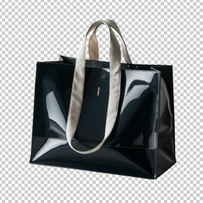 Black Shopping Bag with Glossy Finish and Silk Handles – Free to Download