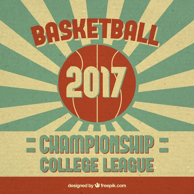 Basketball 2017 Retro Background – Free Download