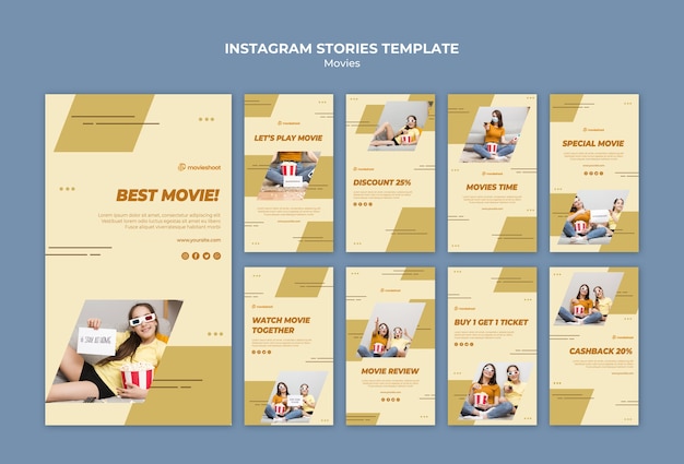 Instagram Stories Template for Movie Time – Free Download