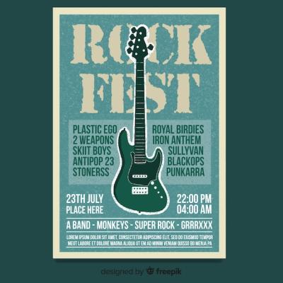 Retro Music Poster Template – Free to Download