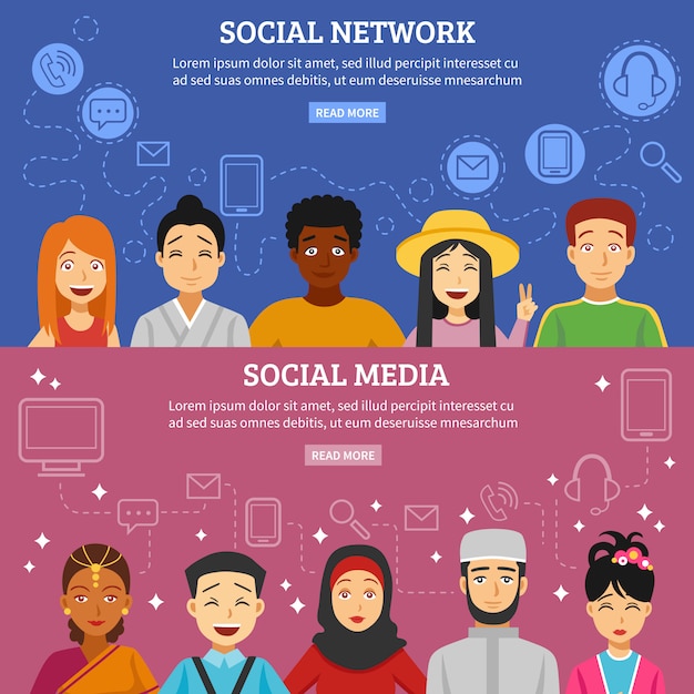 Social Network Banners Set – Free Download, Free Stock Photo