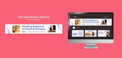 Fitness Nutrition YouTube Banner Template – Free Download