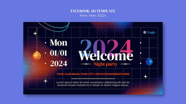 New Year 2024 Template Design – Free Download