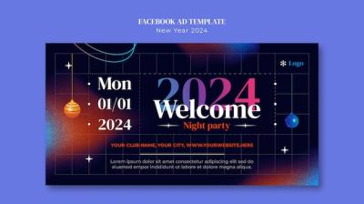 New Year 2024 Template Design – Free Download