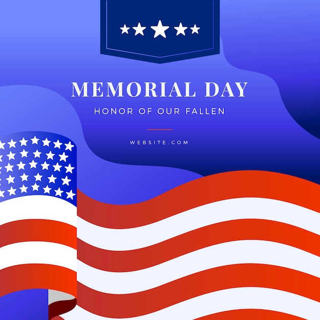 Gradient USA Memorial Day Illustration – Free to Download