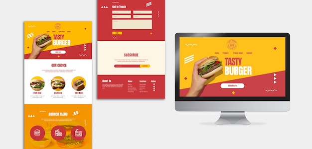 Burger American Food Landing Page Template – Free Download