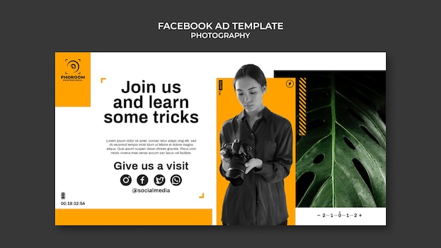 Flat Design Photography Facebook Ad Template – Free Download