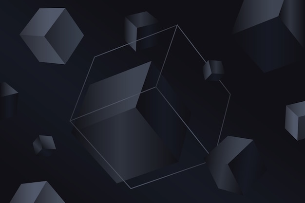 Gradient Black Background Featuring Cubes – Free Download