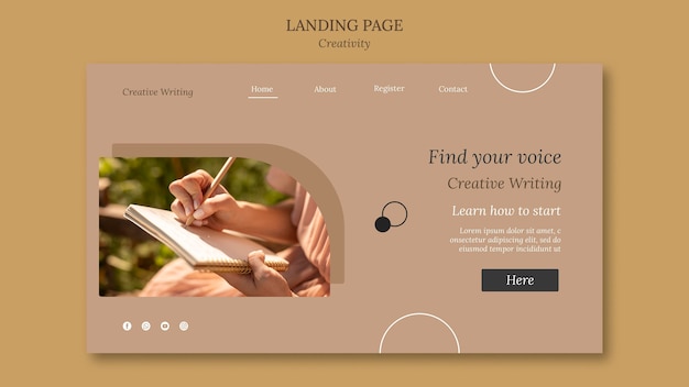 Creative Writing Landing Page Template – Download Free Stock Photo