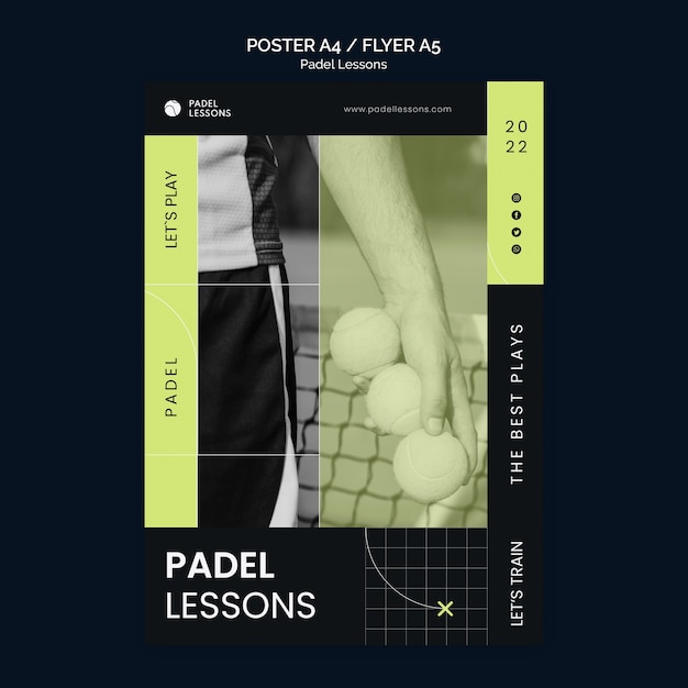 Flat Design Padel Lessons Template – Free Stock Photo Download