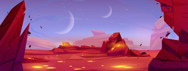 Alien Space Planet Cartoon Landscape Background for Games – Free Stock Photo Download