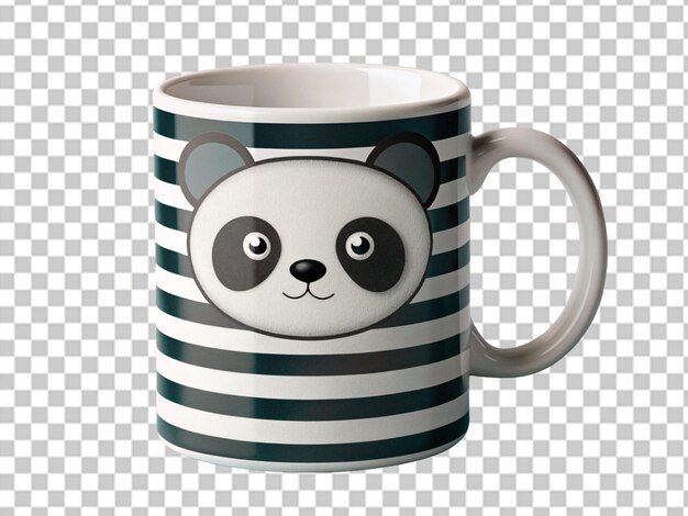 Panda Bear Mug Featuring Black and White Stripes – Free Download