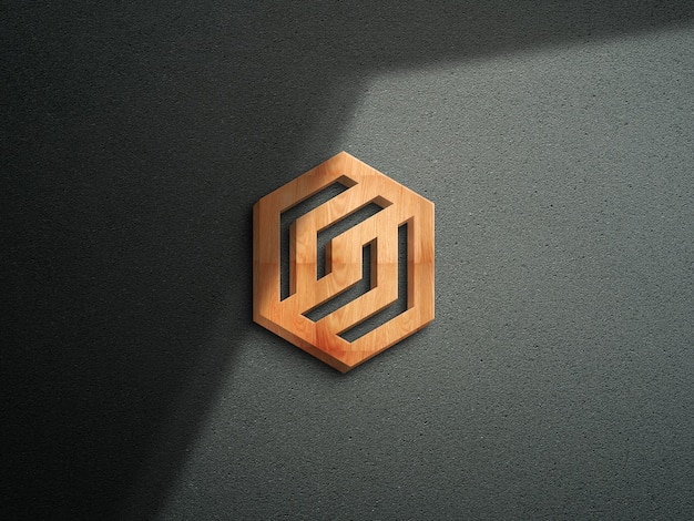 3D Logo Mockup with Wooden Effect in 4K Resolution – Free to Download