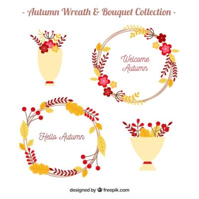 Autumn Wreath and Bouquet Collection – Free Download, Download Free Stock Photo