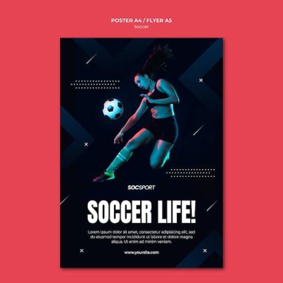 Soccer Poster Template Concept – Free Download